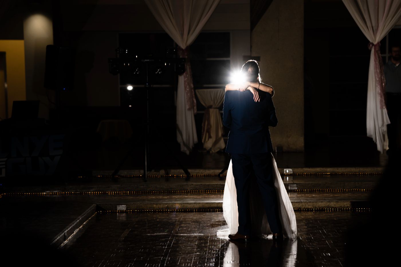 Bride and groom share their first dance at Becketts venue, captured by a wedding photographer specializing in Oshkosh and surrounding areas